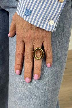 Anillo acero redondo gold