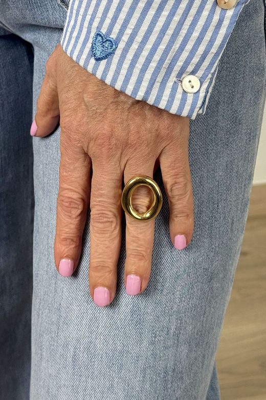 Anillo acero redondo gold