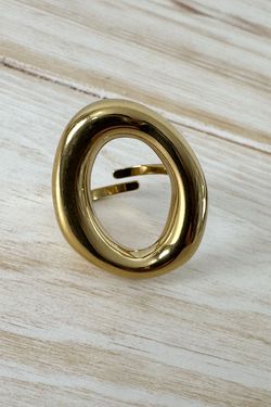 Anillo acero redondo gold