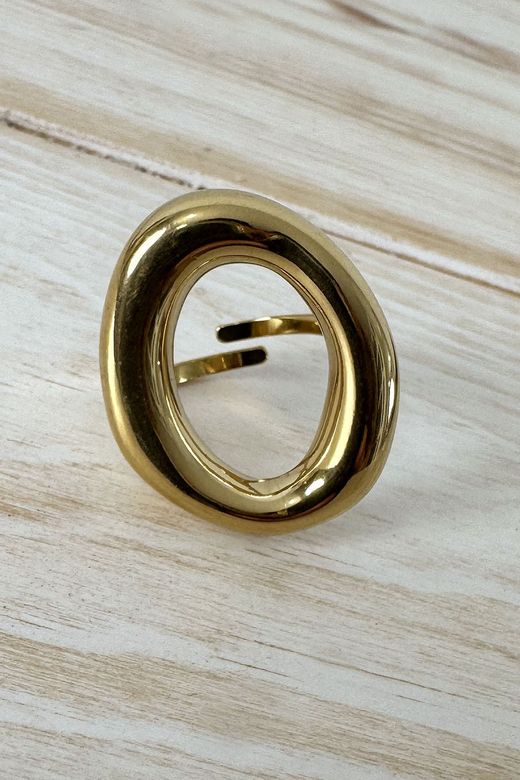 Anillo acero redondo gold