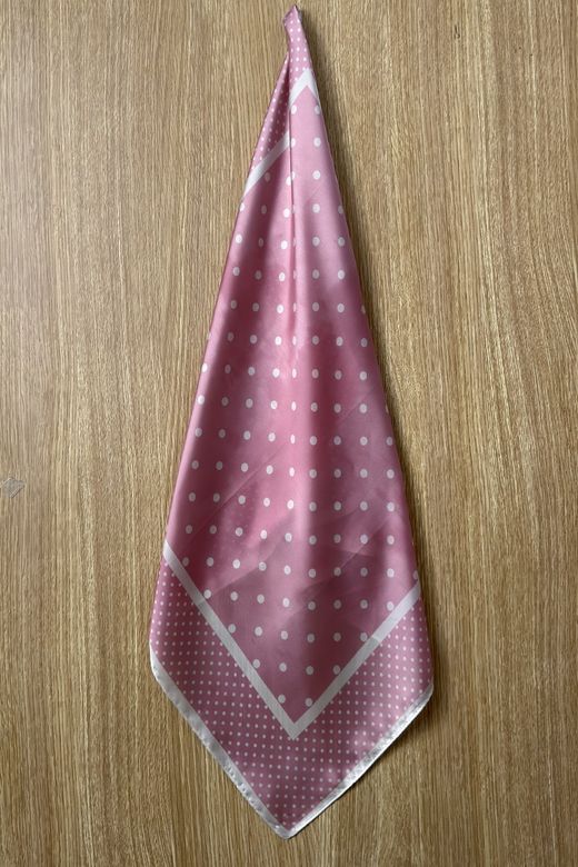 Bandana lunares rosa-crema