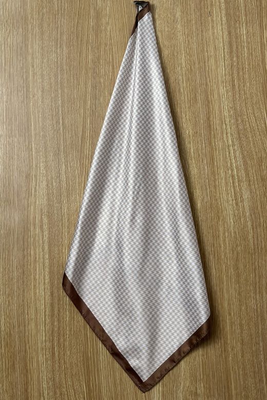 Bandana pata de gallo marrón-beige