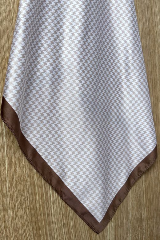 Bandana pata de gallo marrón-beige