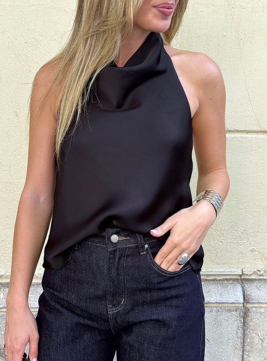 Blusa de Raso Negra