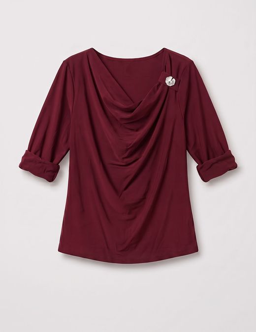 Blusa Drapé Burdeos