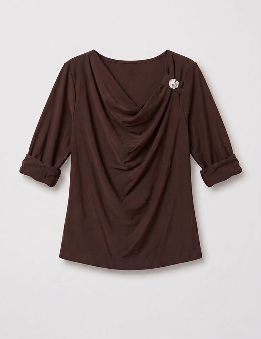 Blusa Drapé Marrón