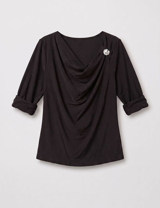 Blusa Drapé Negra