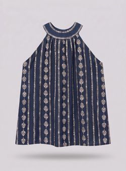 Blusa étnica azul marino