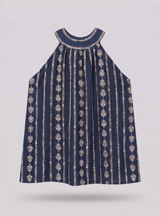 Blusa étnica azul marino