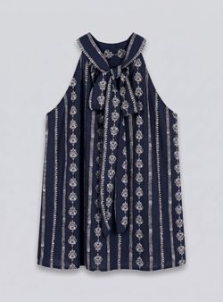 Blusa étnica azul marino