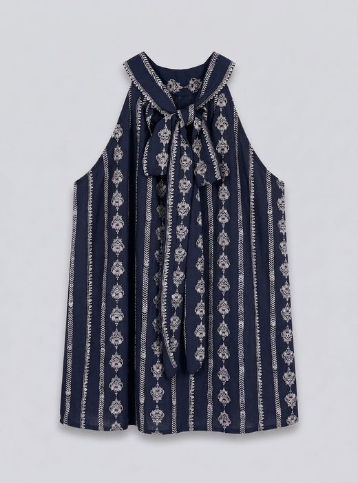 Blusa étnica azul marino