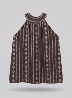 Blusa étnica marrón