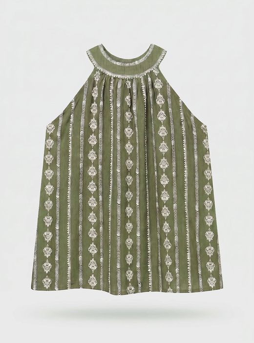 Blusa étnica verde kaki