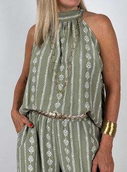 Blusa étnica verde kaki