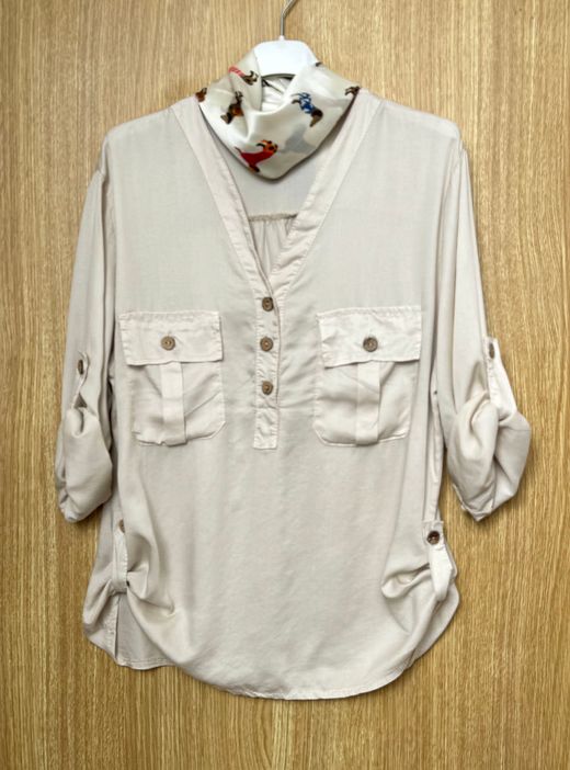 Blusa fluída Bruna beige