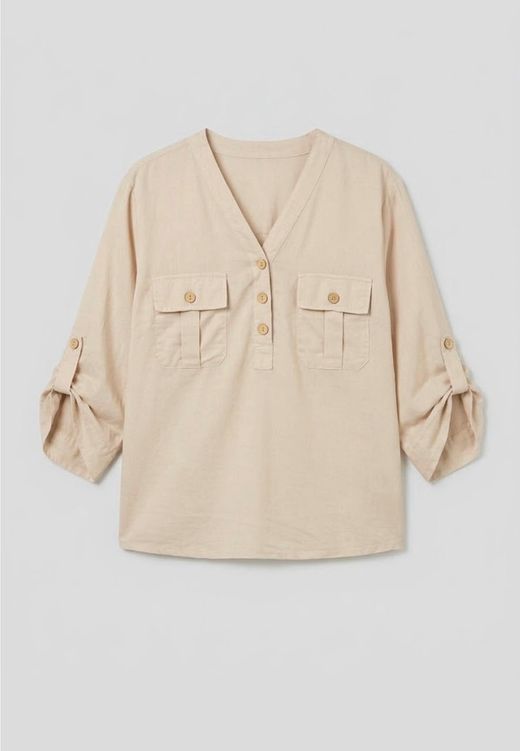 Blusa fluída Bruna beige