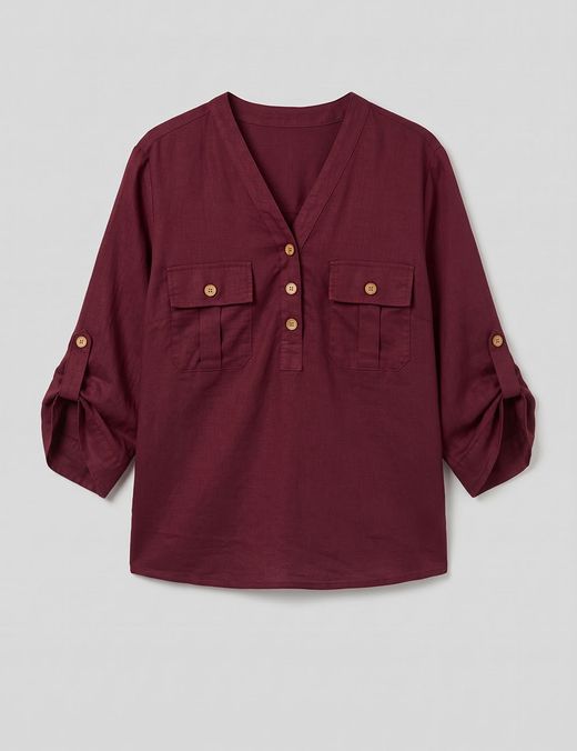 Blusa fluída Bruna burdeos