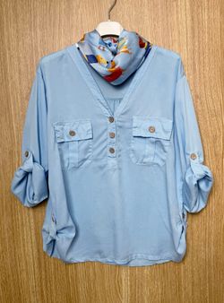 Blusa fluída Bruna celeste