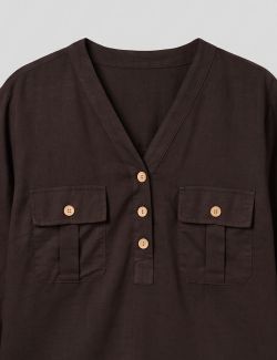 Blusa fluída Bruna marrón oscuro