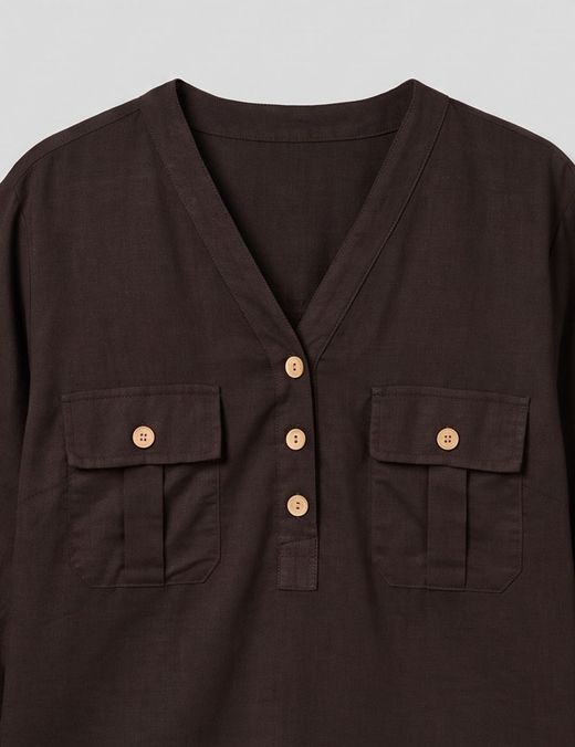 Blusa fluída Bruna marrón oscuro