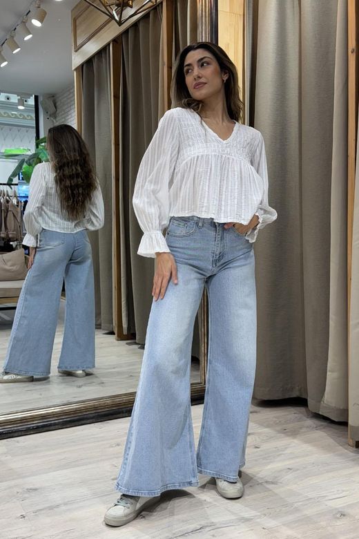 Blusa fluída vuelo blanca