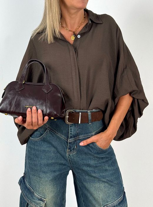 Blusa Oversize Marrón Chocolate