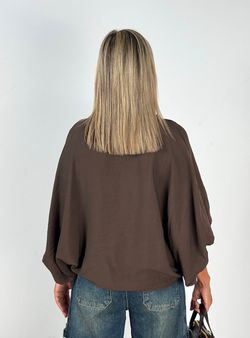 Blusa Oversize Marrón Chocolate