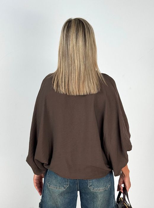Blusa Oversize Marrón Chocolate
