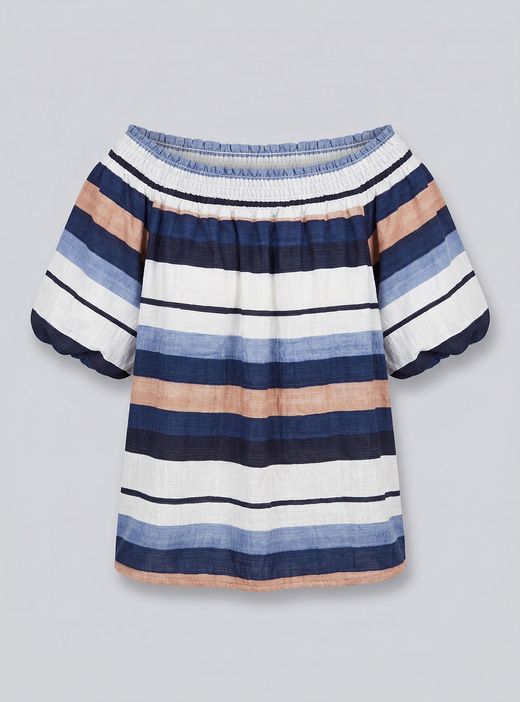 Blusa rayas Begur azul-blanco