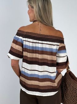 Blusa rayas Begur marrón-blanco