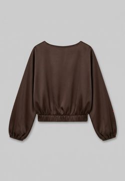 Blusa Satén Marrón