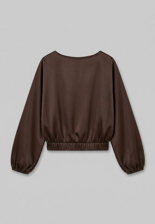 Blusa Satén Marrón