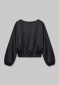 Blusa Satén Negra