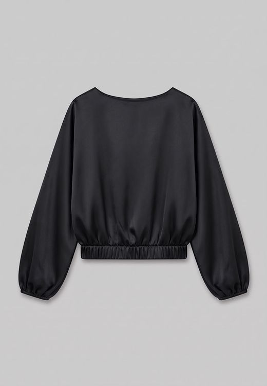 Blusa Satén Negra