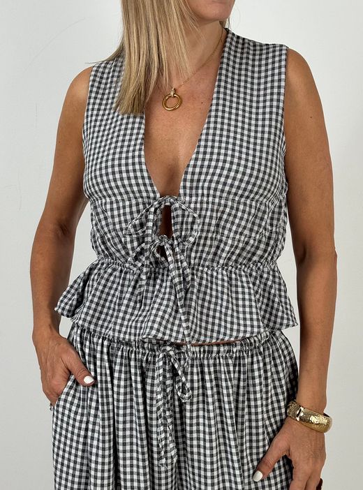 Blusa vichy negra
