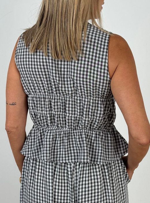Blusa vichy negra