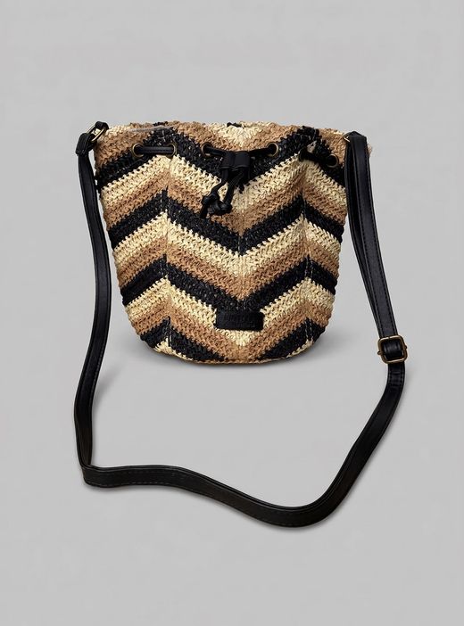 Bolso Bombonera beige-negro