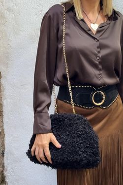 Bolso borreguito negro