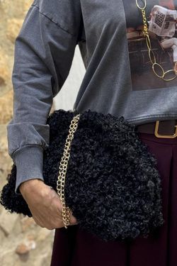 Bolso borreguito negro