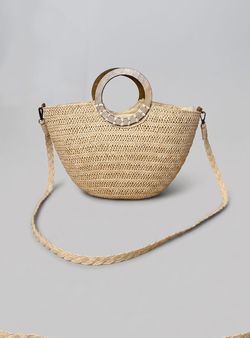 Bolso-capazo de rafia crudo