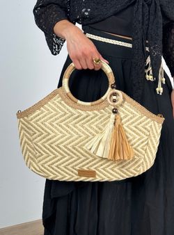Bolso capazo rafia tranzada