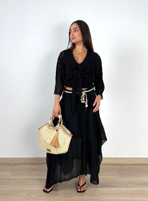 Bolso capazo rafia tranzada