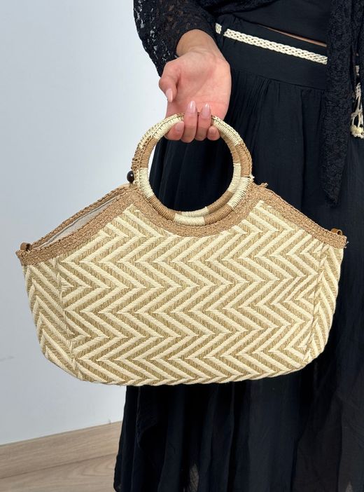 Bolso capazo rafia tranzada