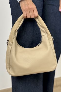 Bolso combi tachuelas beige