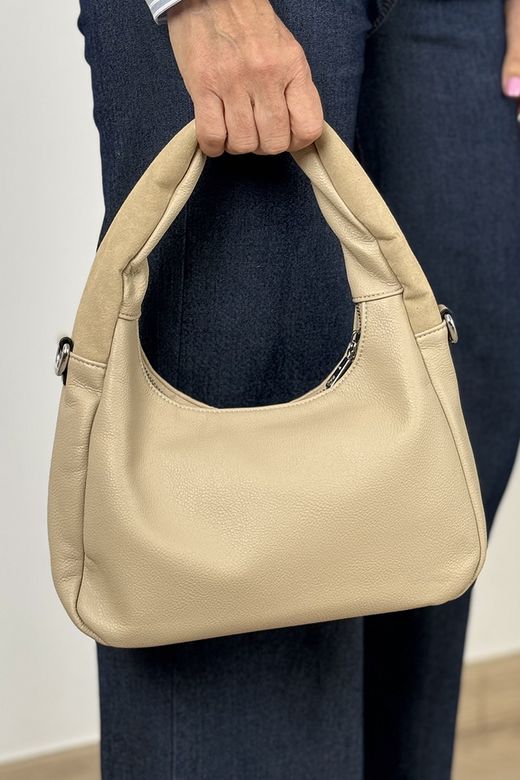 Bolso combi tachuelas beige