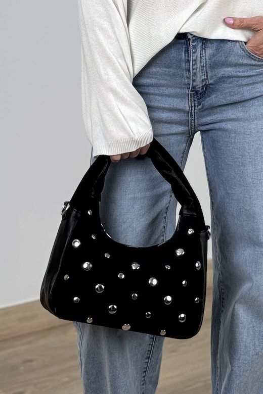 Bolso combi tachuelas negro