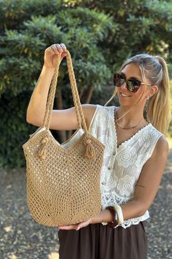 Bolso crochet cámel