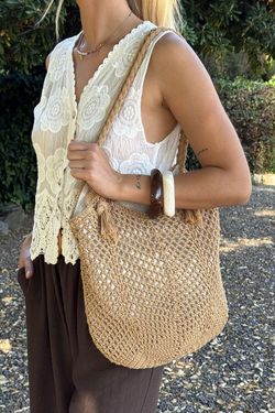 Bolso crochet cámel