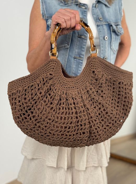 Bolso de mano Bambú marrón