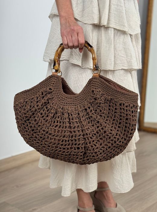 Bolso de mano Bambú marrón